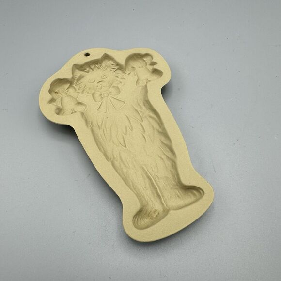 Vtg Brown Bag Cookie Art Mold Jingle Cat Holding Bells 1995 Hill Design Holiday - Picture 1 of 6